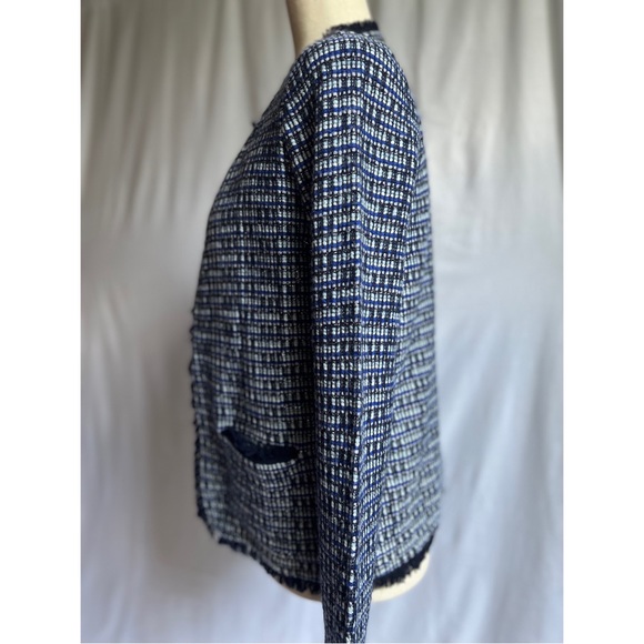 J.CREW Small Navy and Black Wool Woven Patterned Blazer/Jacket - Picture 2 of 6